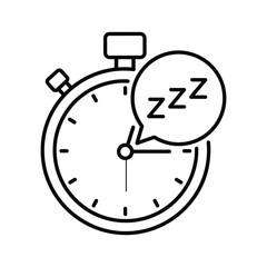 Stopwatch with sleep zzz speech bubble icon time