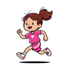 little girl jumping on white background