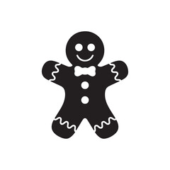 Minimalist Black Silhouette of a Gingerbread Man