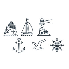 nautical icons set