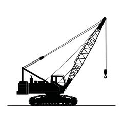 construction crane on white background, construction site