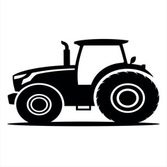 Obraz premium Silhouette of a modern farm tractor