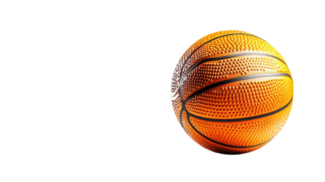 Orange Basketball on Transparent Background