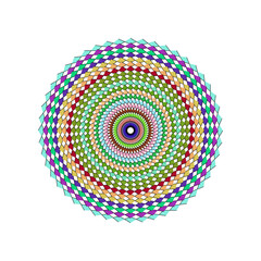 Vibrant Circular Pattern with Intricate Geometric Details 