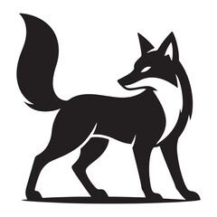 Obraz premium Fox standing proud with flowing tail under calm evening sky.
