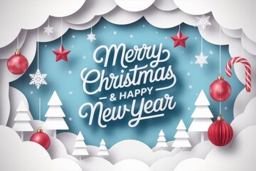 Cozy Winter Christmas Flat Lay with Gifts, Pine Branches, Candles and Warm Knit Texture