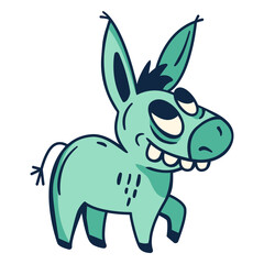 Big teeth donkey cartoon