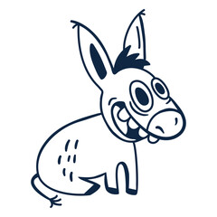 Laughing donkey filled-stroke