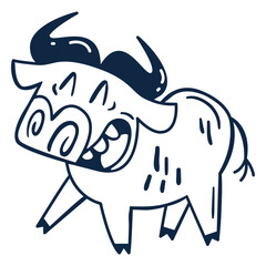 Smiling ox filled-stroke