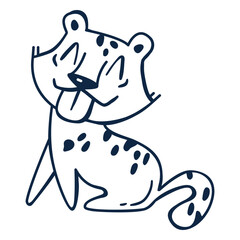 Happy little cheetah filled-stroke