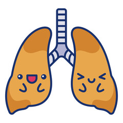 Happy lungs cartoon