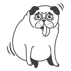 Tired dog filled-stroke