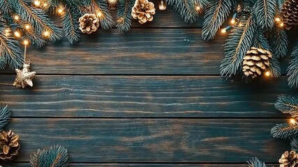 Pine branches, stars, and lights are placed on a table for a holiday gathering during winter