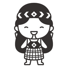 Traditional girl new zealand filled-stroke