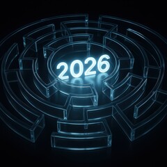 Glowing 2026 maze concept
