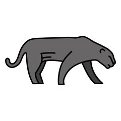 Black panther animal color stroke