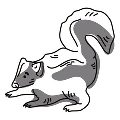 Skunk animal doodle
