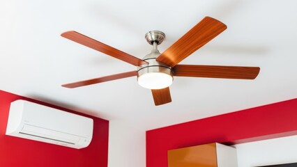 Electric ceiling fan and split-system air conditioner