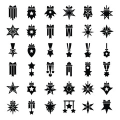 Naklejka premium Collection of different award badges and medals isolated on