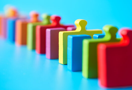 Colorful puzzle pieces symbolize autistic disorder