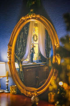 Christmas home decor, set-ups and decorations. Christmas spirit and home decor with a lot of details, in a warm and gentle light with a rich bokeh.