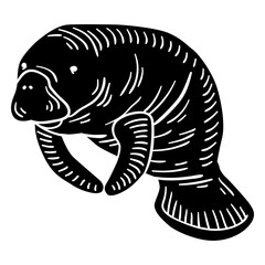 Walrus sea animal swimming