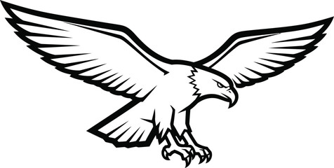 Fototapeta premium Dynamic eagle spreading wings with talons