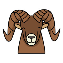 Smiling ram color stroke head