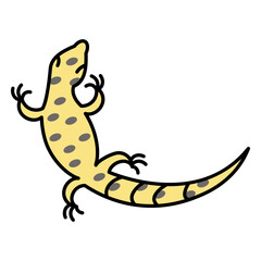 Color stroke simple leopard gecko
