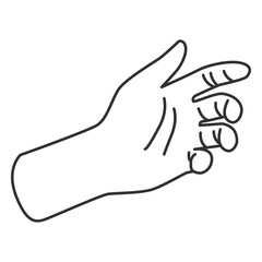 Hand reaching out line art