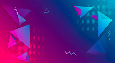 Vibrant Geometric Background with Abstract Triangles and Gradient Colors