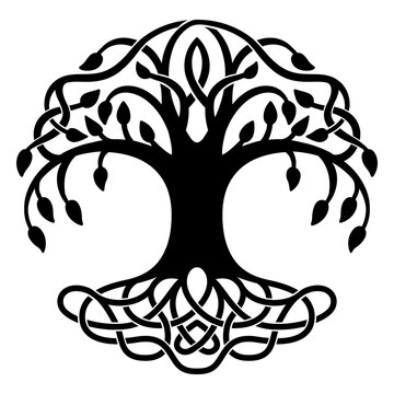 Celtic symbol tree silhouette
