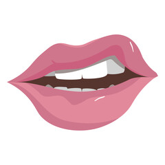 Semi flat frowning mouth