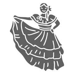 Cut out woman in traditional Costa Rica clothing