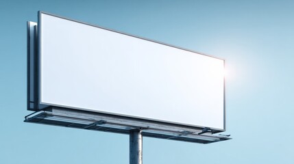 Obraz premium Blank Billboard Mockup Against Sky, Ready for Advertising Campaign, Outdoor Commercial Space, Marketing Presentation