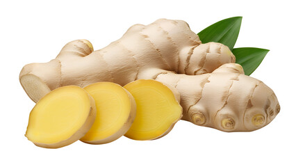 Fresh Ginger Root Slices Isolated on Transparent Background for Culinary and Health Concepts, Fre_moreDetail_x4_5460x3072_2pass_moreDetail_1