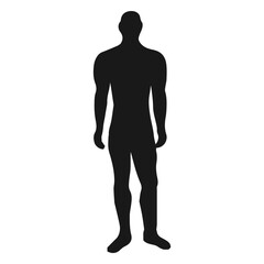 Muscular male standing silhouette