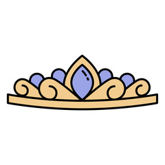 Color stroke geometric tiara crown © Vexels