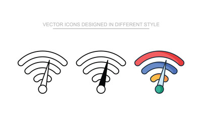High Speed Data icon set in different style with white background illustration