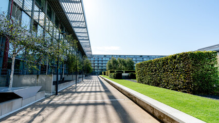 Modern architectural view of Highbury Square, London
