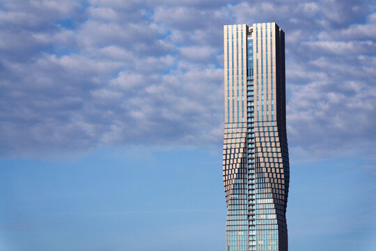 The tallest building in Scandinavia Karlatornet skycraper in Lindholmen, Gothenburg, Sweden, sunny day