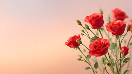 Obraz premium Premium Minimalist Bouquet of Red Roses