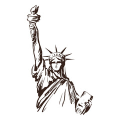 Statue of liberty hand drawn