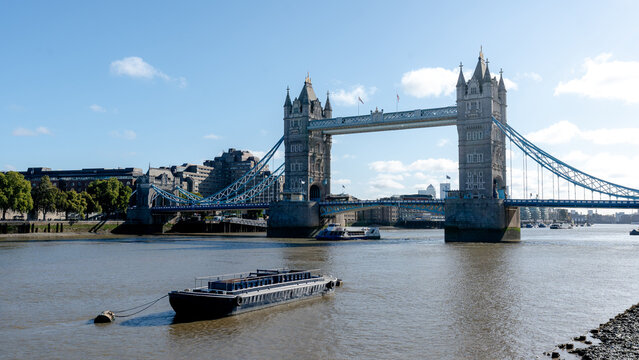 Tower Bridge spanning the Thames in London, England