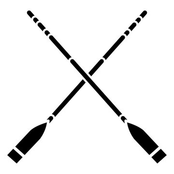 Crossed oars flat