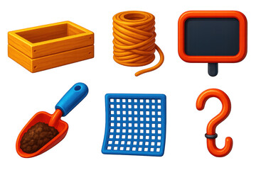 Collection of items that are related to gardening and outdoor activities