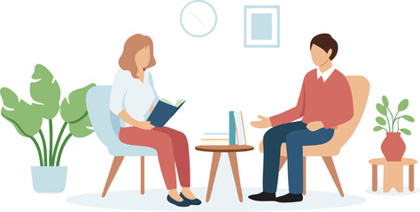 Professional consultation between a woman and an advisor across a small table suitable for business or finance banners