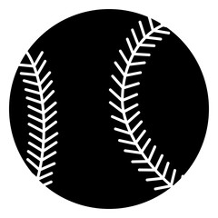 Black baseball ball cut out