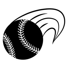 Baseball ball flying cut out