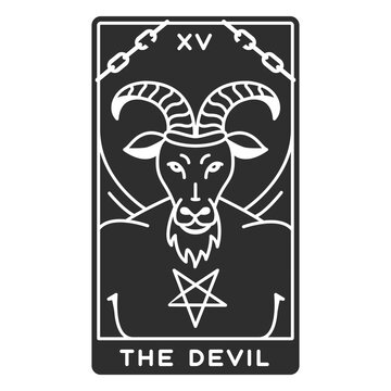 Tarot card the devil cut out